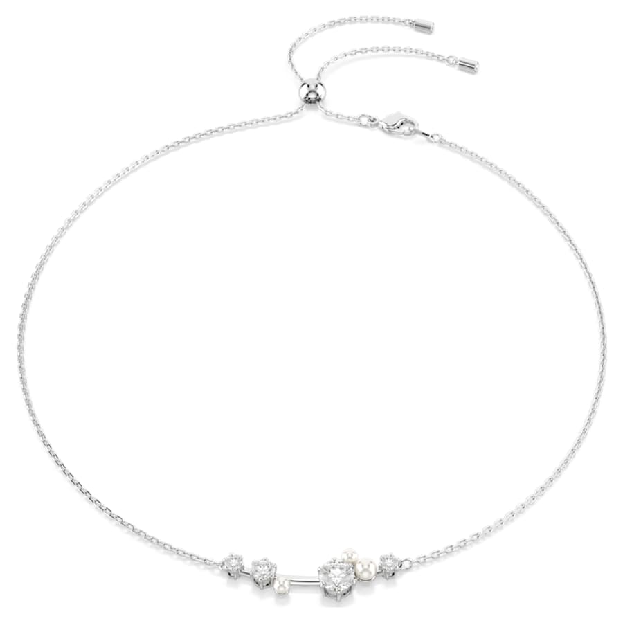 COLLAR SWAROVSKI CONSTELLA CRYSTAL PEARL, TALLAS REDONDAS, BLANCO, BAÑO DE RODIO
