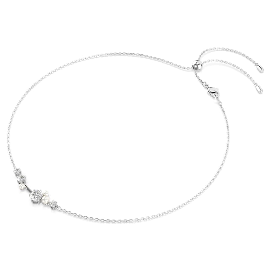 COLLAR SWAROVSKI CONSTELLA CRYSTAL PEARL, TALLAS REDONDAS, BLANCO, BAÑO DE RODIO