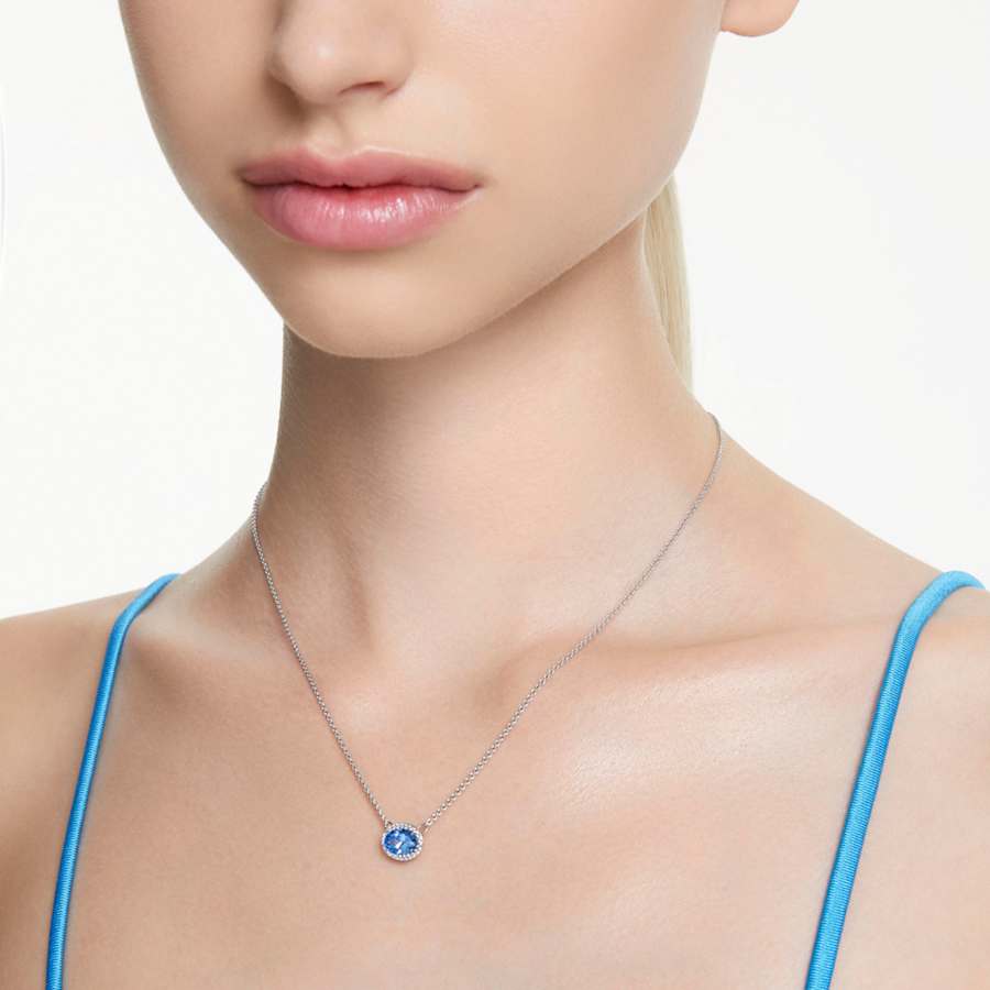 COLLAR SWAROVSKI CONSTELLA TALLA OVALADA, AZUL, BAÑO DE RODIO