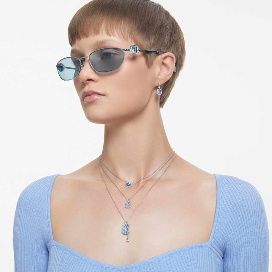 COLLAR SWAROVSKI CONSTELLA TALLA OVALADA, AZUL, BAÑO DE RODIO