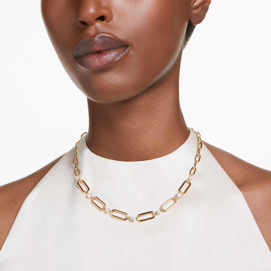 COLLAR SWAROVSKI CONSTELLA BLANCO, BAÑO TONO ORO