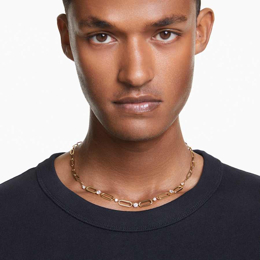 COLLAR SWAROVSKI CONSTELLA BLANCO, BAÑO TONO ORO