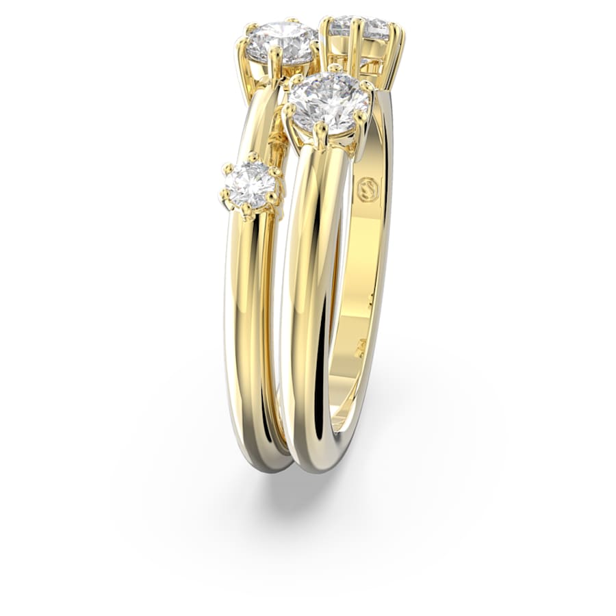ANILLO SWAROVSKI CONSTELLA CONJUNTO (2), TALLA REDONDA, BLANCO, BAÑO TONO ORO