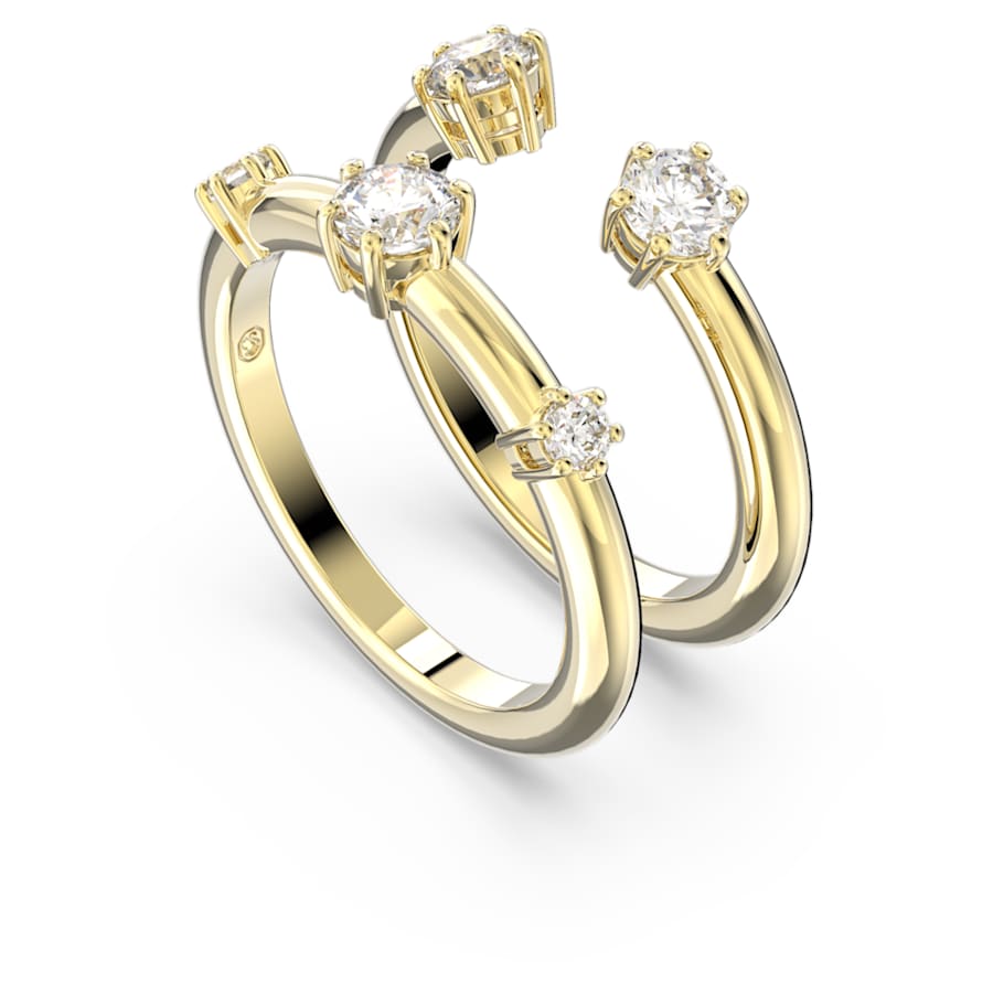 ANILLO SWAROVSKI CONSTELLA CONJUNTO (2), TALLA REDONDA, BLANCO, BAÑO TONO ORO