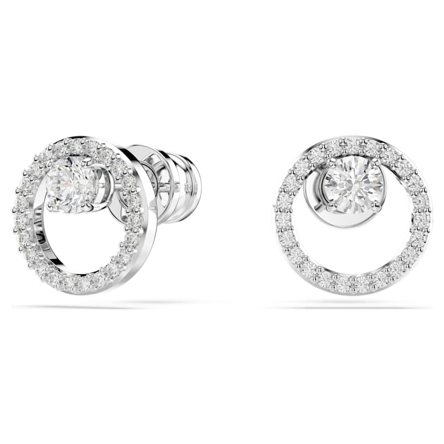 ARETES SWAROVSKI CONSTELLA, TALLA REDONDA, STUD CRYSTAL, BLANCO, BAÑO DE RODIO