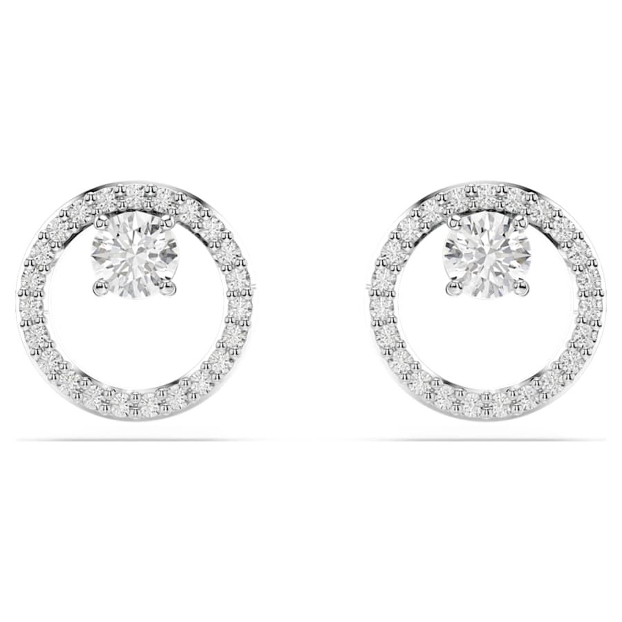 ARETES SWAROVSKI CONSTELLA, TALLA REDONDA, STUD CRYSTAL, BLANCO, BAÑO DE RODIO