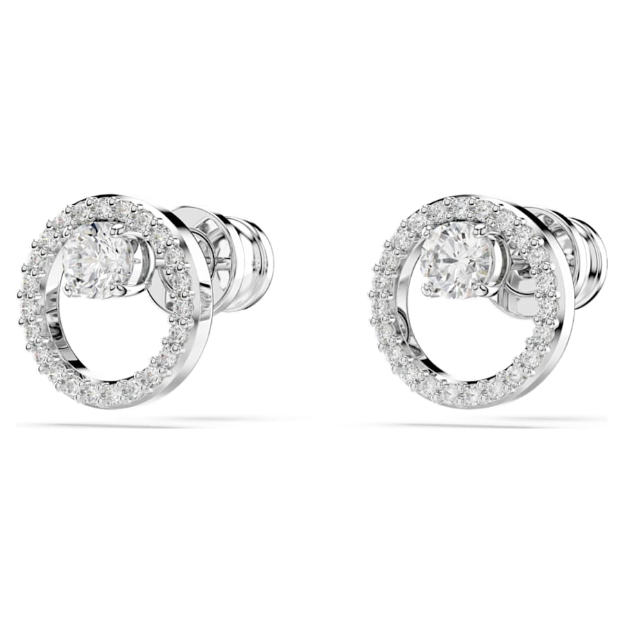 ARETES SWAROVSKI CONSTELLA, TALLA REDONDA, STUD CRYSTAL, BLANCO, BAÑO DE RODIO