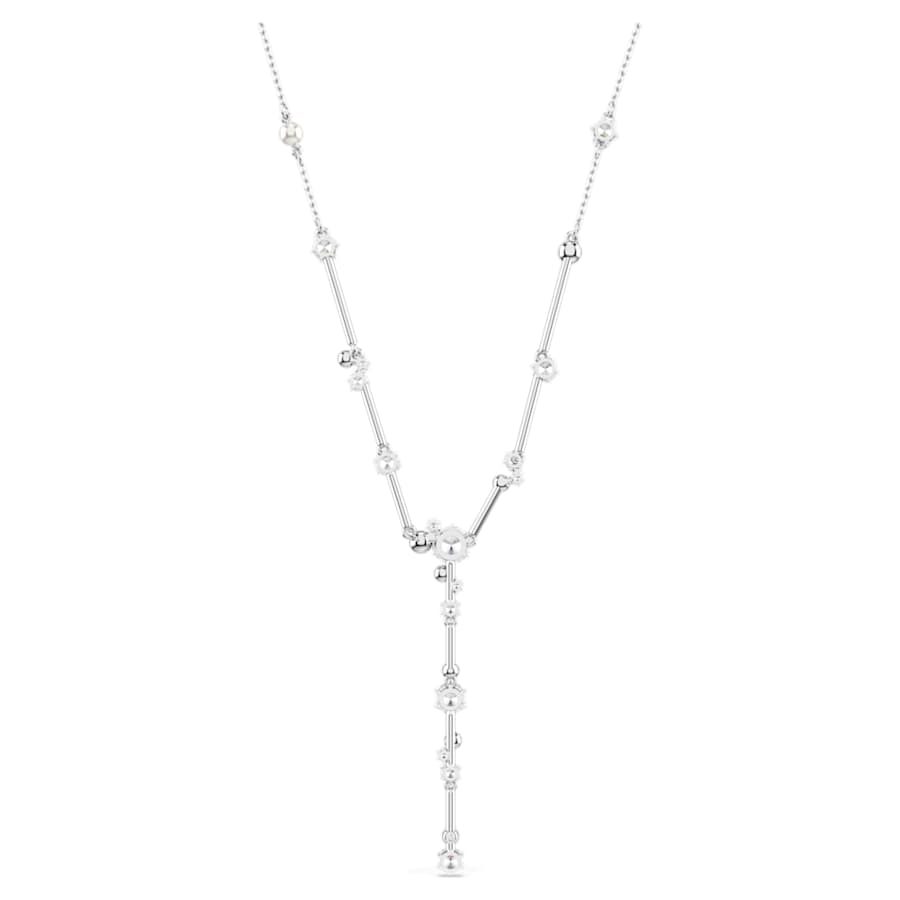COLLAR SWAROVSKI EN Y CONSTELLA CRYSTAL PEARL, TALLAS REDONDAS, BLANCO, BAÑO DE RODIO