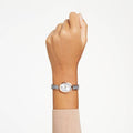 RELOJ SWAROVSKI CRYSTAL ROCK OVAL BRAZALETE DE ACERO INOXIDABLE PVD ORO ROSA, ESFERA GRIS, MOVIMIENTO CUARZO, CAJA 29 X 26 MM, MUJER