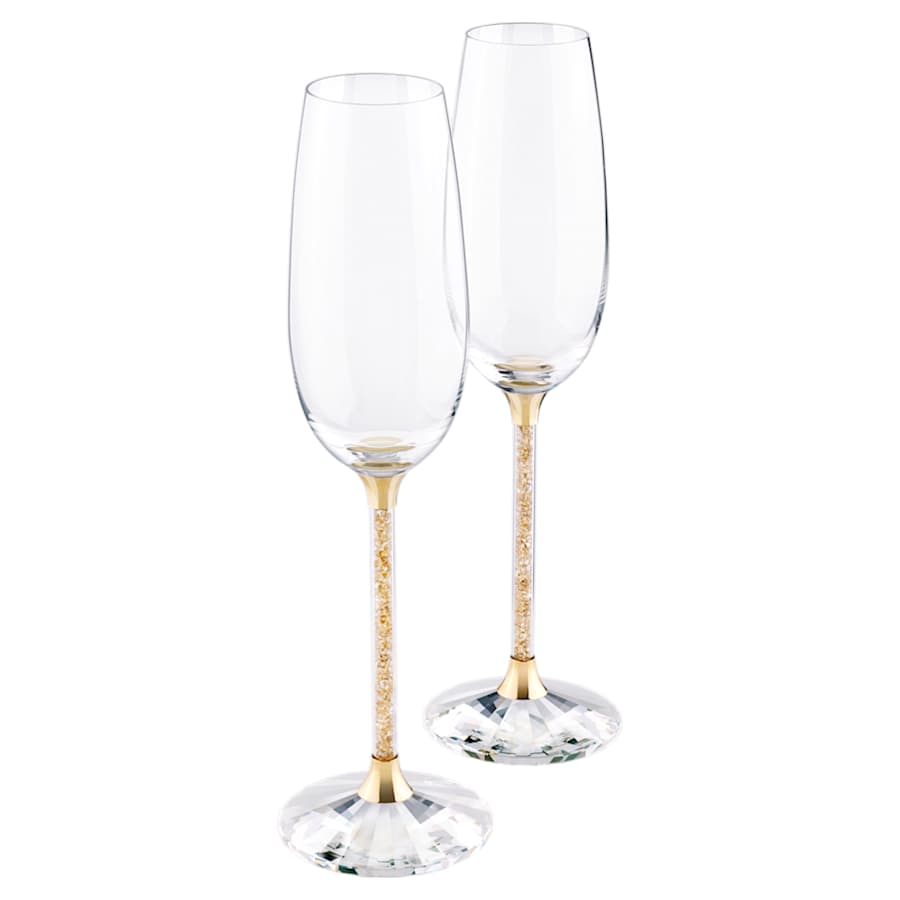 FIGURA DE CRISTAL SWAROVSKI COPAS CRYSTALLINE DORADO 2 UNIDADES