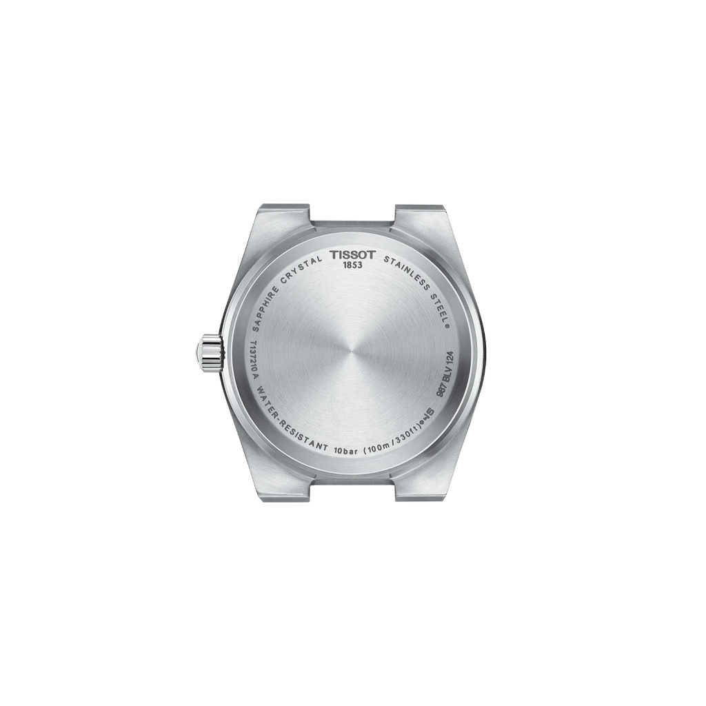 RELOJ TISSOT PRX, CUARZO, ESFERA AZUL, BRAZALETE DE ACERO, FECHA, 35 MM