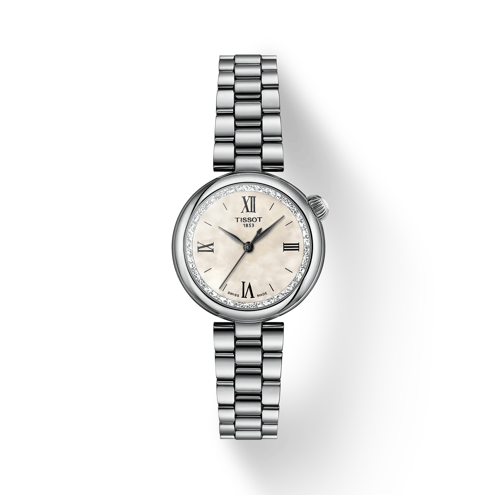 RELOJ TISSOT DESIR, CUARZO, ESFERA DE MADRE PERLA, BRAZALETE DE ACERO, 28 MM