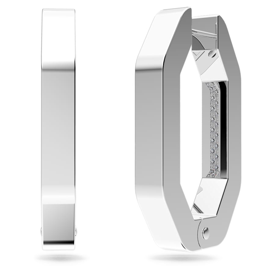 ARETES SWAROVSKI  DEXTERA FORMA OCTAGONAL, MEDIANOS, BLANCO, BAÑO DE RODIO