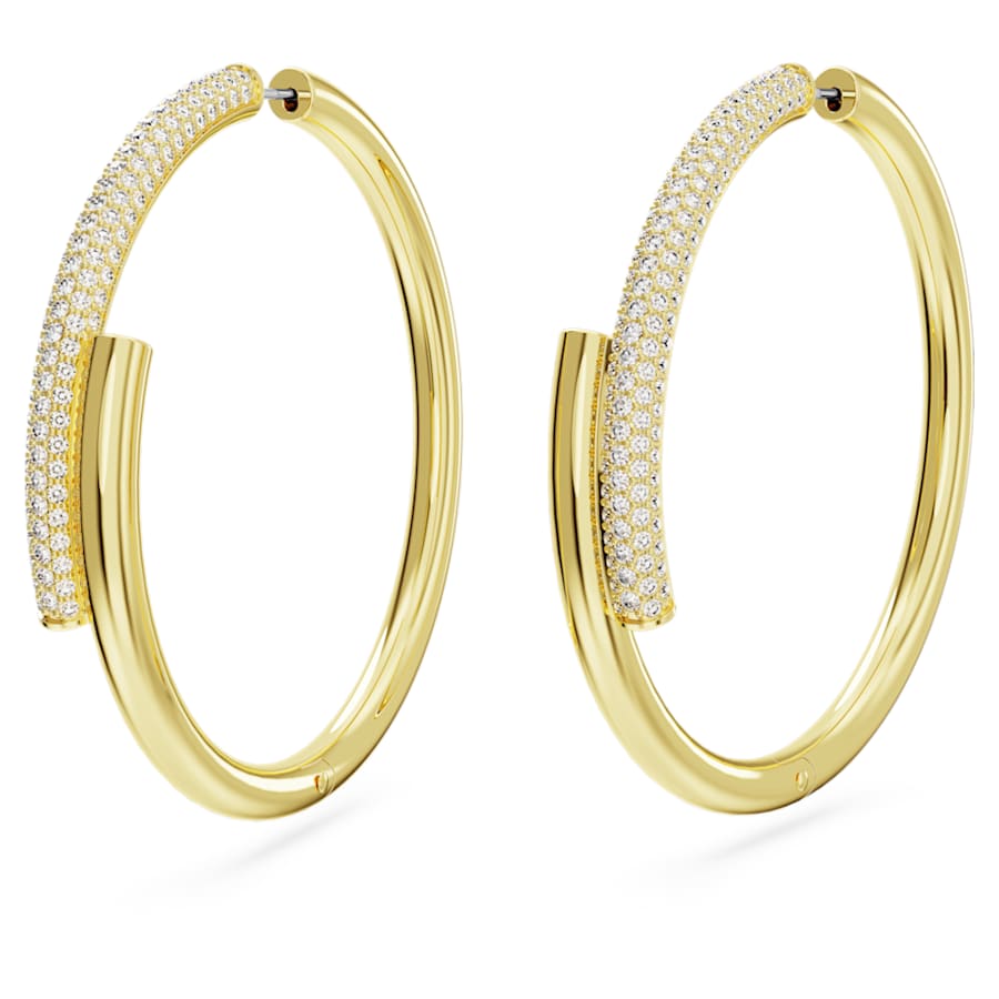 ARETES SWAROVSKI DEXTERA BLANCO, BAÑO TONO ORO