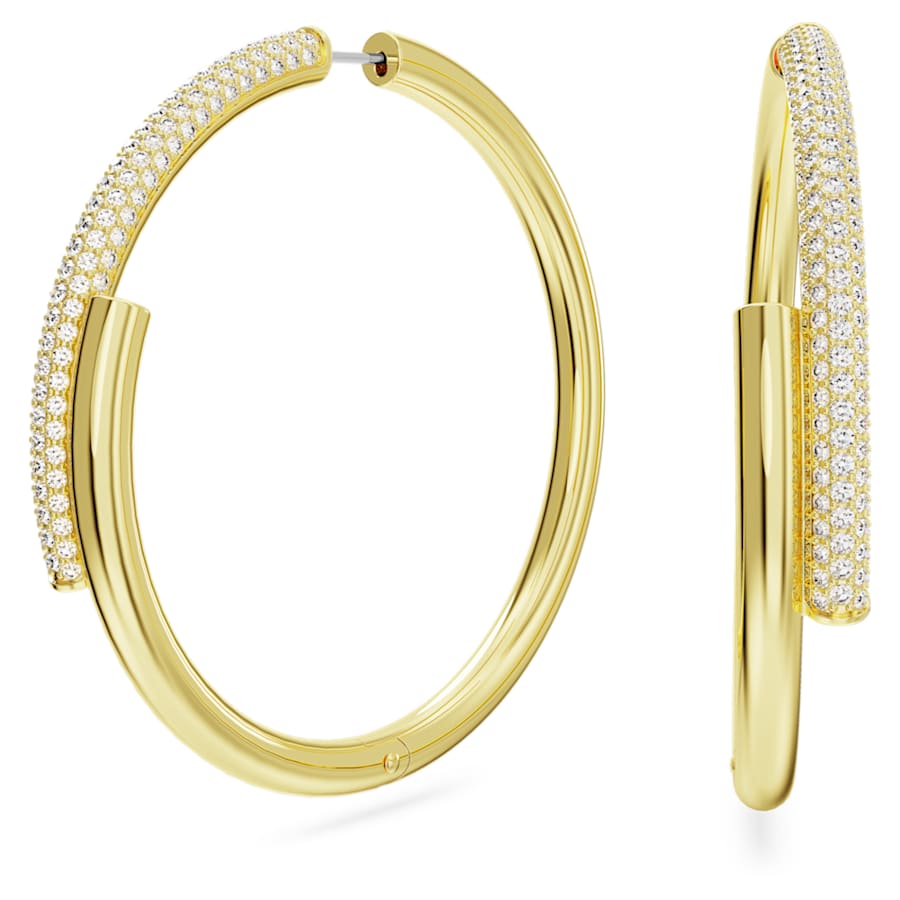 ARETES SWAROVSKI DEXTERA BLANCO, BAÑO TONO ORO
