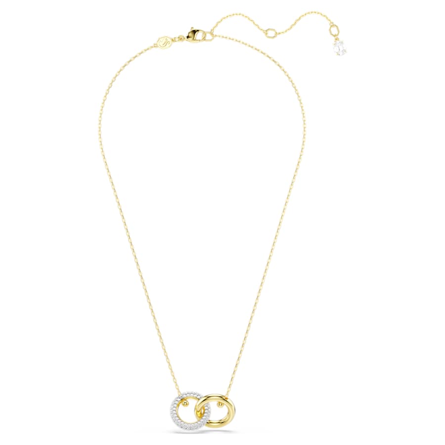 COLLAR SWAROVSKI DEXTERA BUCLE ENTRELAZADO, BLANCO, BAÑO TONO ORO