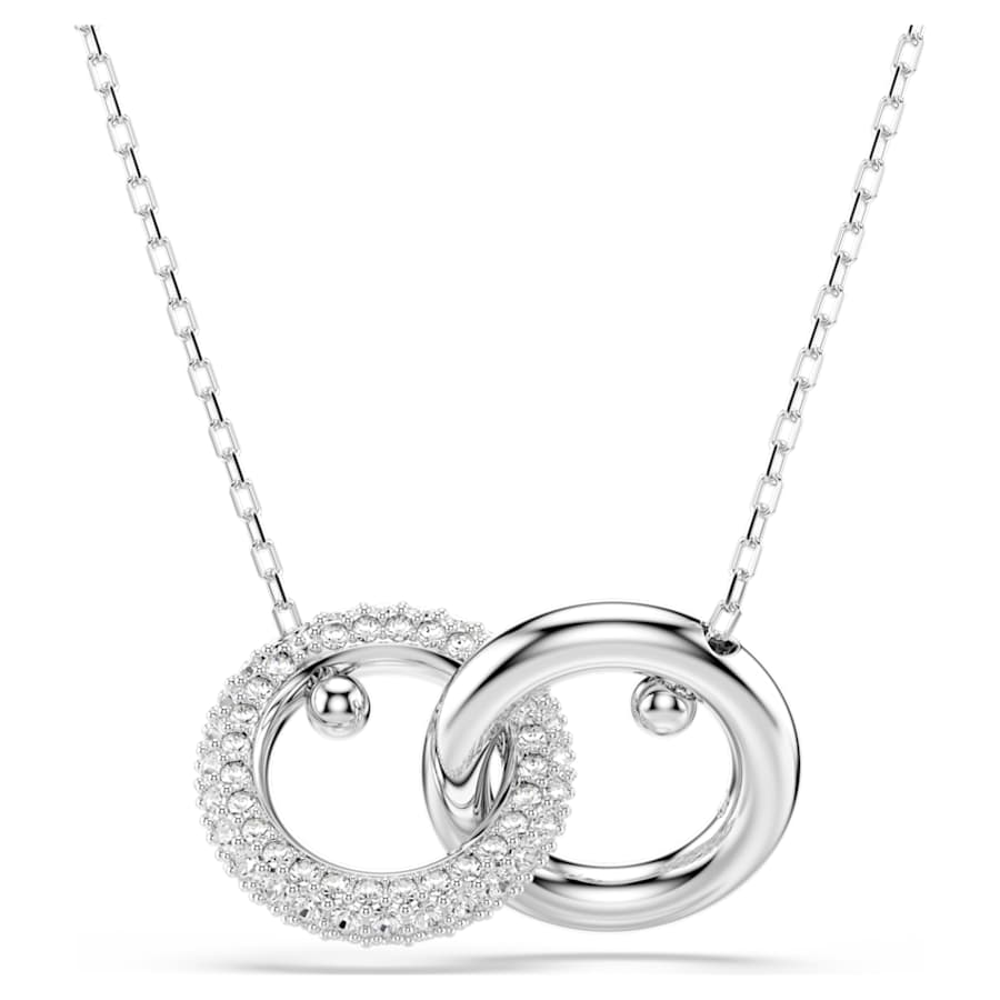 COLLAR SWAROVSKI DEXTERA BUCLE ENTRELAZADO, BLANCO, BAÑO DE RODIO