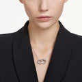 COLLAR SWAROVSKI DEXTERA BUCLE ENTRELAZADO, BLANCO, BAÑO DE RODIO