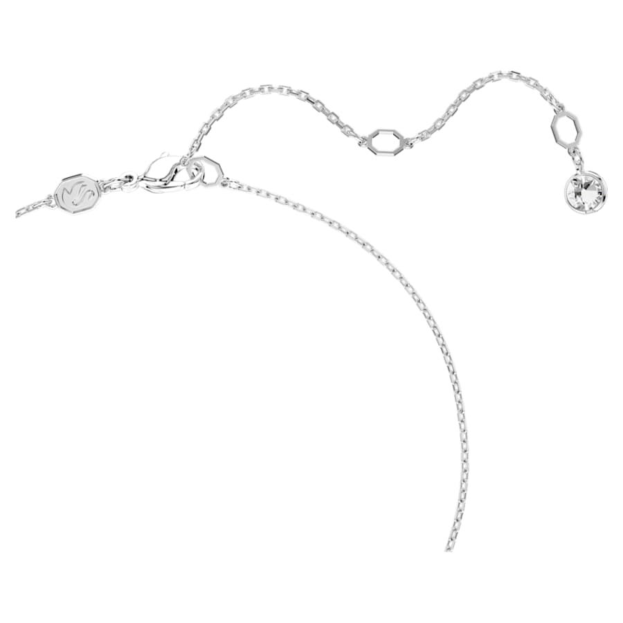 COLLAR SWAROVSKI DEXTERA TALLA REDONDA, ESFERA, BLANCO, BAÑO DE RODIO