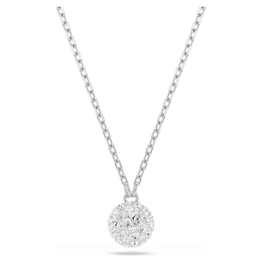 COLLAR SWAROVSKI DEXTERA TALLA REDONDA, ESFERA, BLANCO, BAÑO DE RODIO