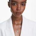 COLLAR SWAROVSKI DEXTERA TALLA REDONDA, ESFERA Y CUBO, BLANCO, BAÑO DE RODIO