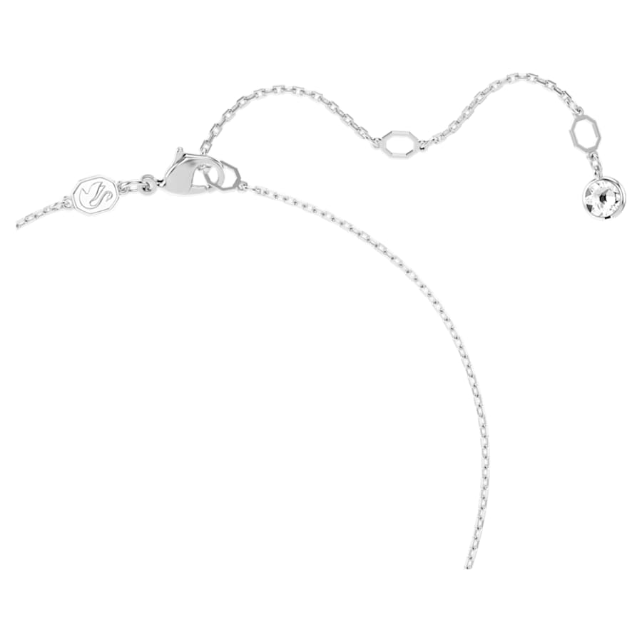 COLLAR SWAROVSKI DEXTERA TALLA REDONDA, ESFERA Y CUBO, BLANCO, BAÑO DE RODIO