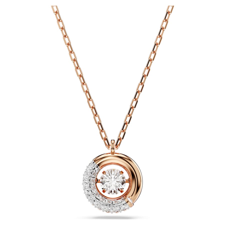 COLLAR SWAROVSKI DEXTERA TALLA REDONDA, BLANCO, BAÑO TONO ORO ROSA