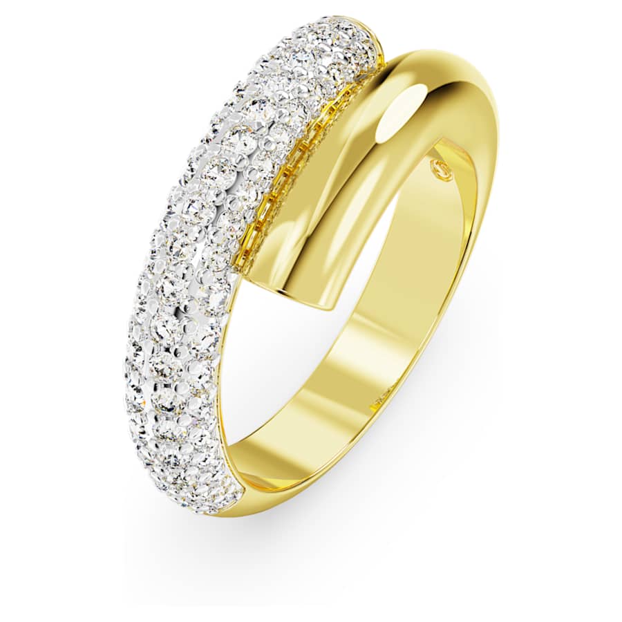 ANILLO SWAROVSKI DEXTERA BLANCO, BAÑO TONO ORO, TALLA 55