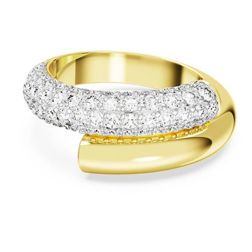 ANILLO SWAROVSKI DEXTERA BLANCO, BAÑO TONO ORO, TALLA 55