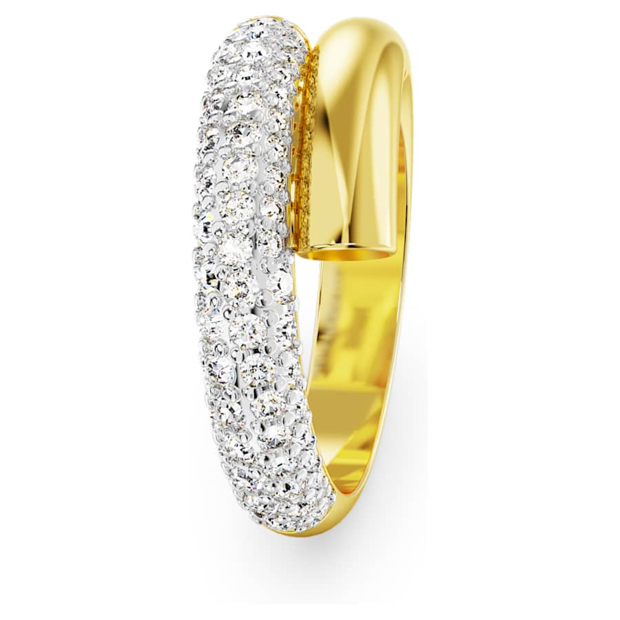 ANILLO SWAROVSKI DEXTERA BLANCO, BAÑO TONO ORO, TALLA 55