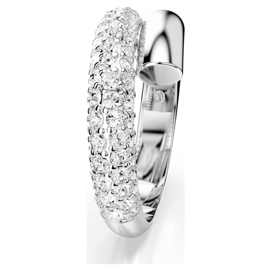 ANILLO SWAROVSKI DEXTERA BLANCO, BAÑO DE RODIO, TALLA 58