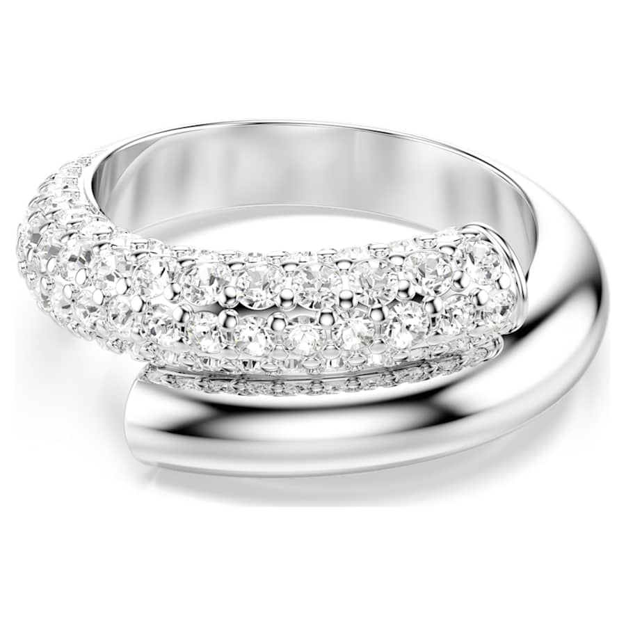 ANILLO SWAROVSKI DEXTERA BLANCO, BAÑO DE RODIO, TALLA 58