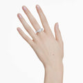 ANILLO SWAROVSKI DEXTERA BLANCO, BAÑO DE RODIO, TALLA 58