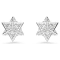 ARETES SWAROVSKI DEXTERA TALLA REDONDA, ESTRELLA, BLANCO, BAÑO DE RODIO