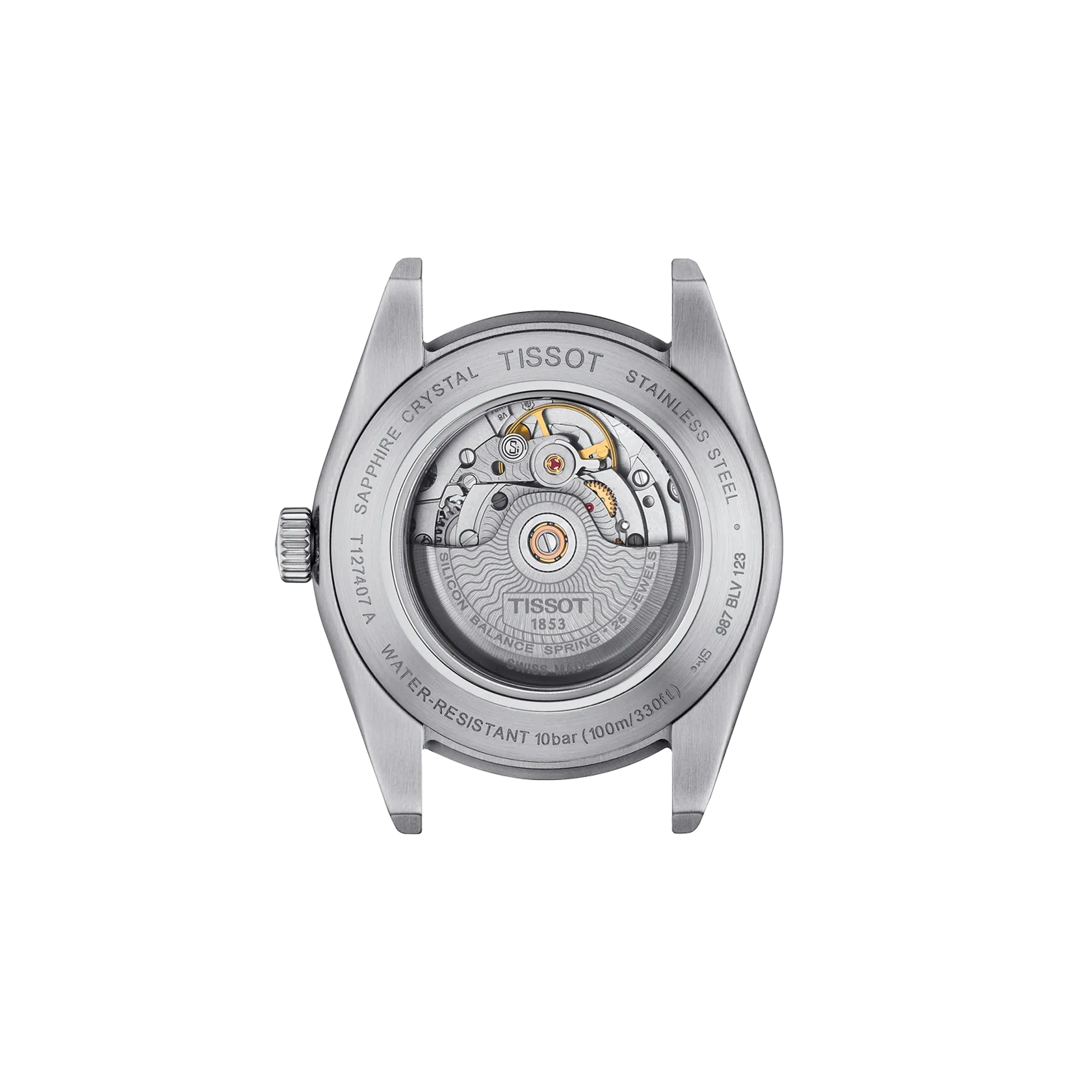 RELOJ TISSOT GENTLEMAN, AUTOMCÁTICO, ESFERA AZUL, BRAZALETE DE ACERO, FECHA, 40 MM