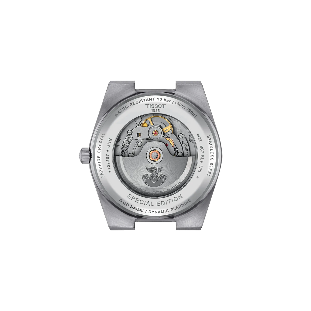 RELOJ TISSOT PRX UFO ROBOT GRENDIZER, AUTOMCÁTICO, ESFERA AZUL, BRAZALETE DE ACERO, EDICICÓN ESPECIAL, 40 MM