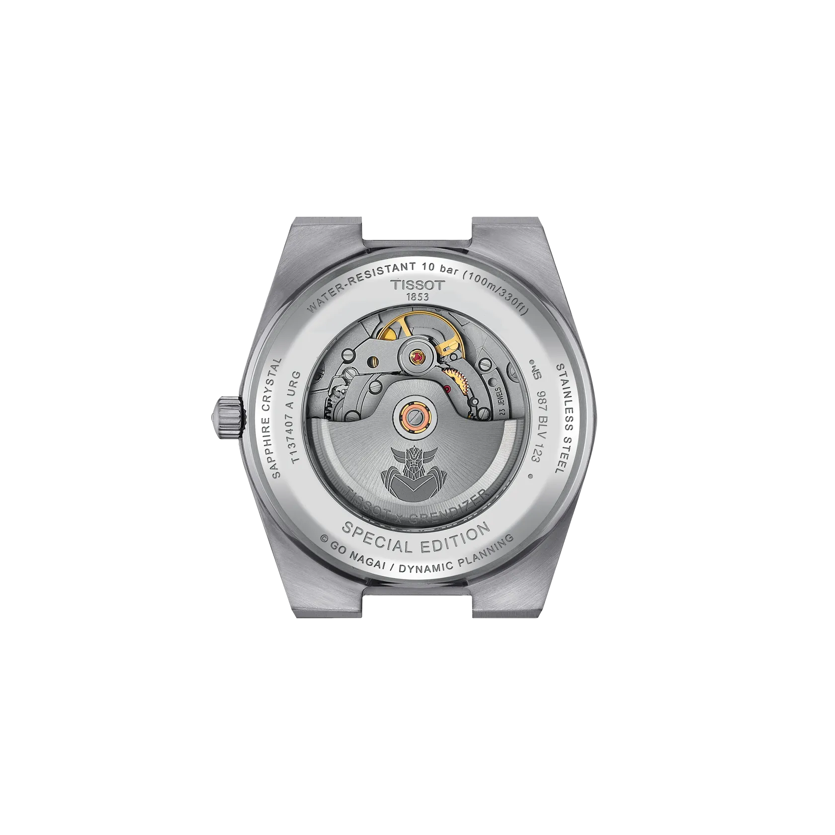 RELOJ TISSOT PRX UFO ROBOT GRENDIZER, AUTOMCÁTICO, ESFERA AZUL, BRAZALETE DE ACERO, EDICICÓN ESPECIAL, 40 MM