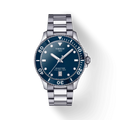 RELOJ TISSOT SEASTAR 1000, CUARZO, ESFERA AZUL, BRAZALETE DE ACERO, FECHA, 40 MM