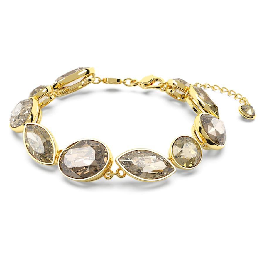 PULSERA SWAROVSKI ELEGANCE OF AFRICA, CORTES MIXTOS, MARRCÓN, BAÑO EN TONO ORO, TALLA M