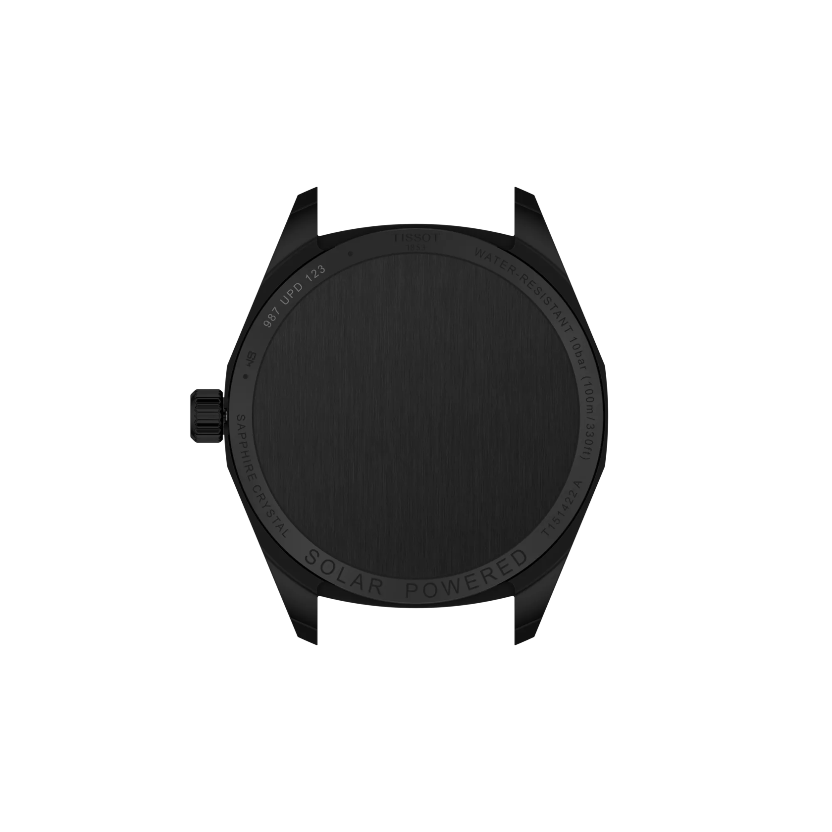 RELOJ TISSOT PR100 SOLAR, ESFERA NEGRA, BRAZALETE DE CUERO NEGRO, FECHA, 39 MM