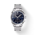 RELOJ TISSOT PR 100, CUARZO, ESFERA AZUL, BRAZALETE DE ACERO, CRONCÓGRAFO, FECHA, 40 MM