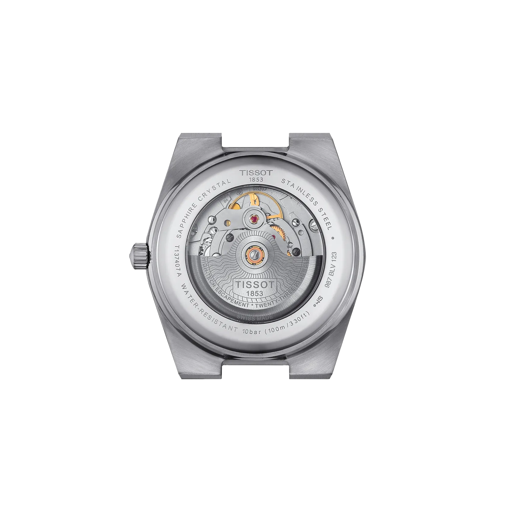 RELOJ TISSOT PRX, AUTOMCÁTICO, ESFERA AZUL, FAJA DE CAUCHO NEGRA, FECHA, 40 MM