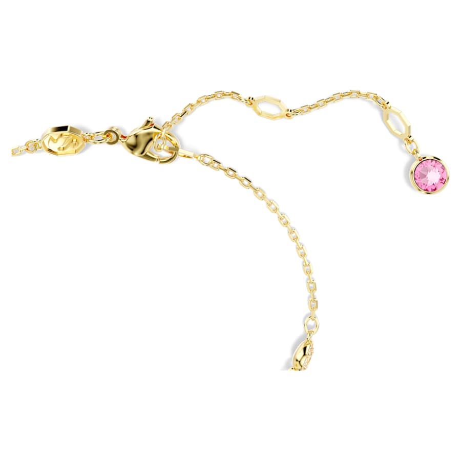 PULSERA SWAROVSKI GEMA CRYSTAL PEARLS, TALLAS MIXTAS, FLOR, ROSA, BAÑO TONO ORO, TALLA M