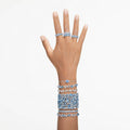 PULSERA SWAROVSKI GEMA TALLAS MIXTAS, AZUL, BAÑO DE RODIO, TALLA M