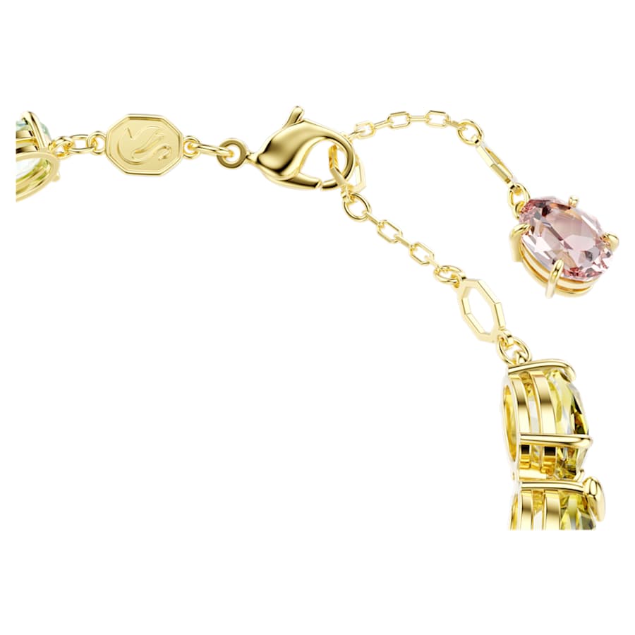 PULSERA SWAROVSKI TENNIS GEMA, TALLAS MIXTAS, MULTICOLOR, BAÑO TONO ORO, TALLA M