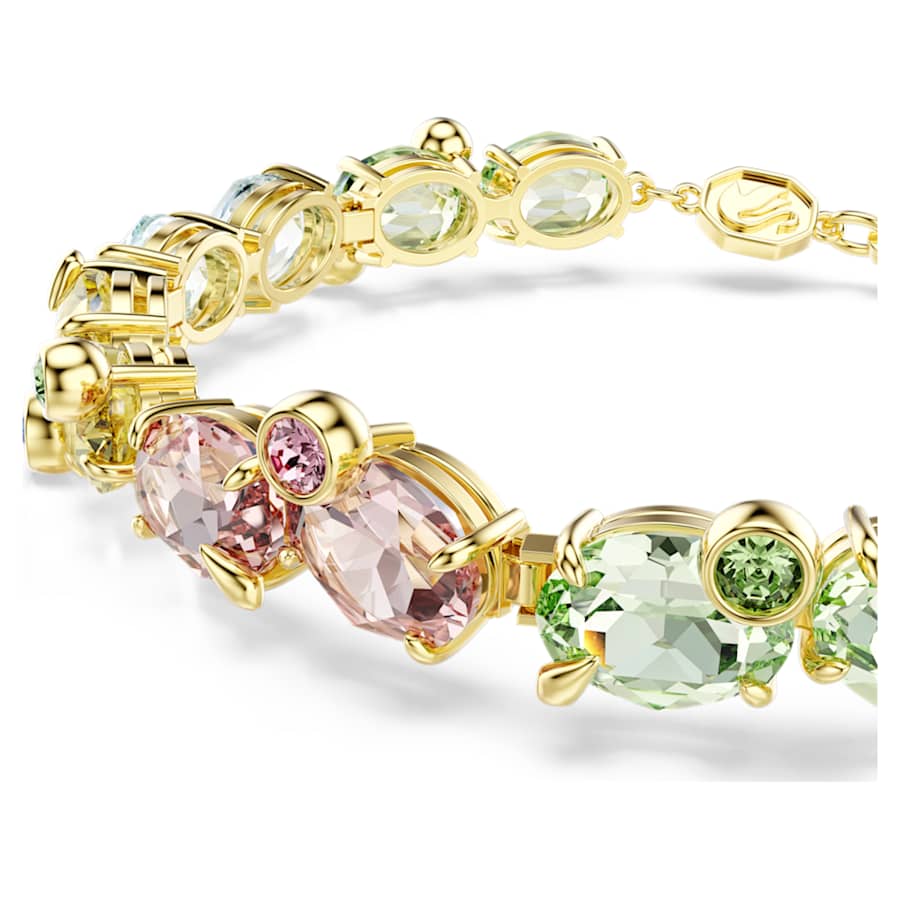 PULSERA SWAROVSKI TENNIS GEMA, TALLAS MIXTAS, MULTICOLOR, BAÑO TONO ORO, TALLA M