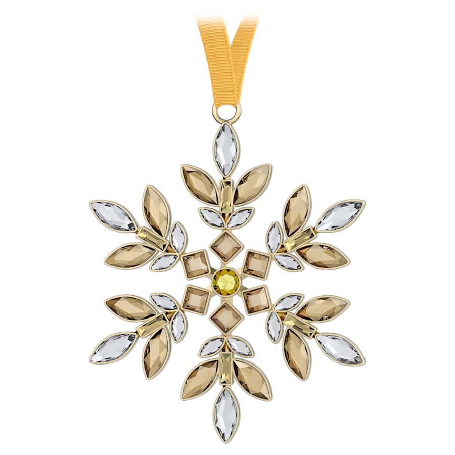 FIGURA DE CRISTAL SWAROVSKI GEMA DECORACICÓN FESTIVA, AMARILLO