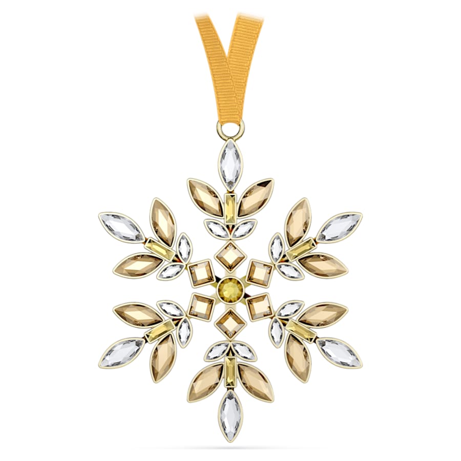 FIGURA DE CRISTAL SWAROVSKI GEMA DECORACICÓN FESTIVA, AMARILLO