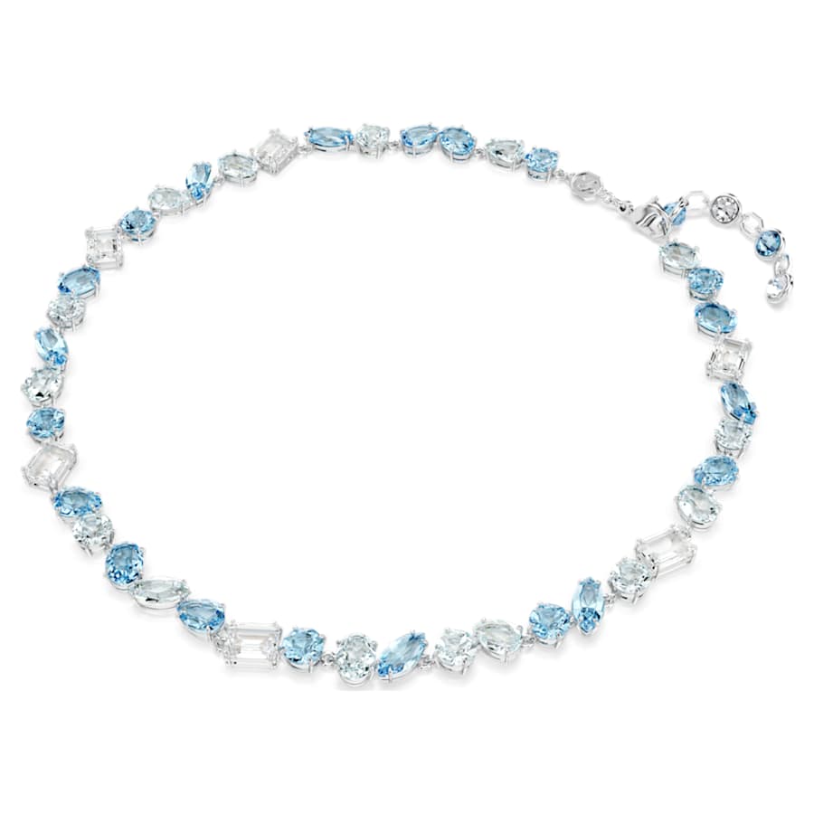 COLLAR SWAROVSKI GEMA TALLAS MIXTAS, AZUL, BAÑO DE RODIO