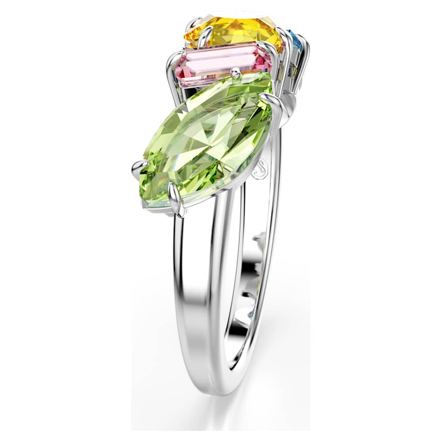 ANILLO SWAROVSKI GEMA TALLAS MIXTAS, MULTICOLOR, BAÑO DE RODIO, TALLA 50